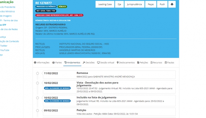 Julgamento da “Revisão da Vida Toda” é marcado para 25 de fevereiro
